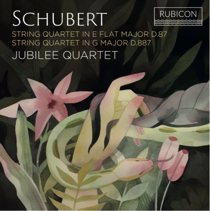 Check out the gorgeous artwork by <a href="/laluisarivera/">Luisa Rivera</a> for our next @rubiconclassics album, released on November 25th! It is the first disc in a two-part series, and her artistry fuses perfectly with our vision for #Schubert’s early and late quartets.