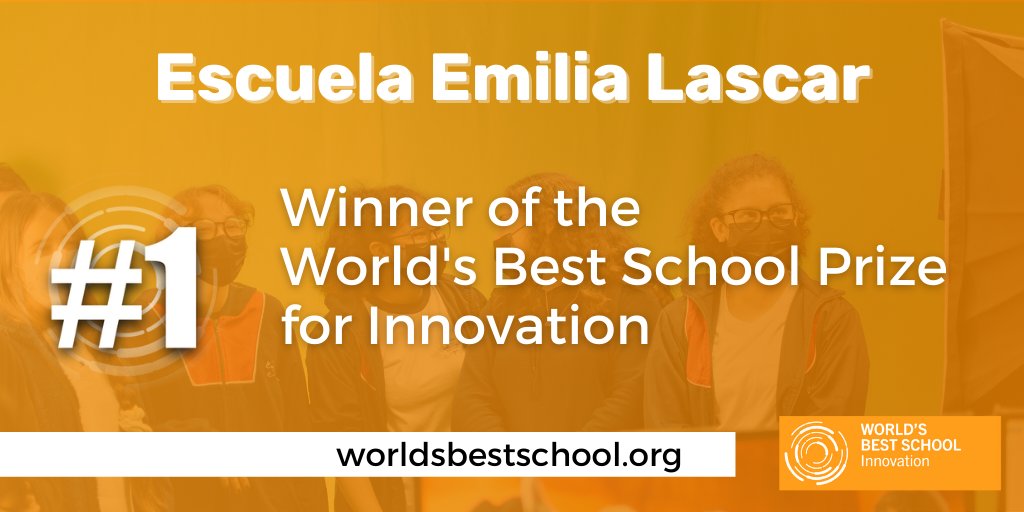 BestSchoolPrize's tweet photo. Congratulations to Escuela Emilia Lascar - WINNER of the World's Best School Prize for Innovation! 

🇨🇱🇨🇱🇨🇱

#StrongSchools
#BestSchoolPrizes
#TransformingEducation https://t.co/05bcQvduRj