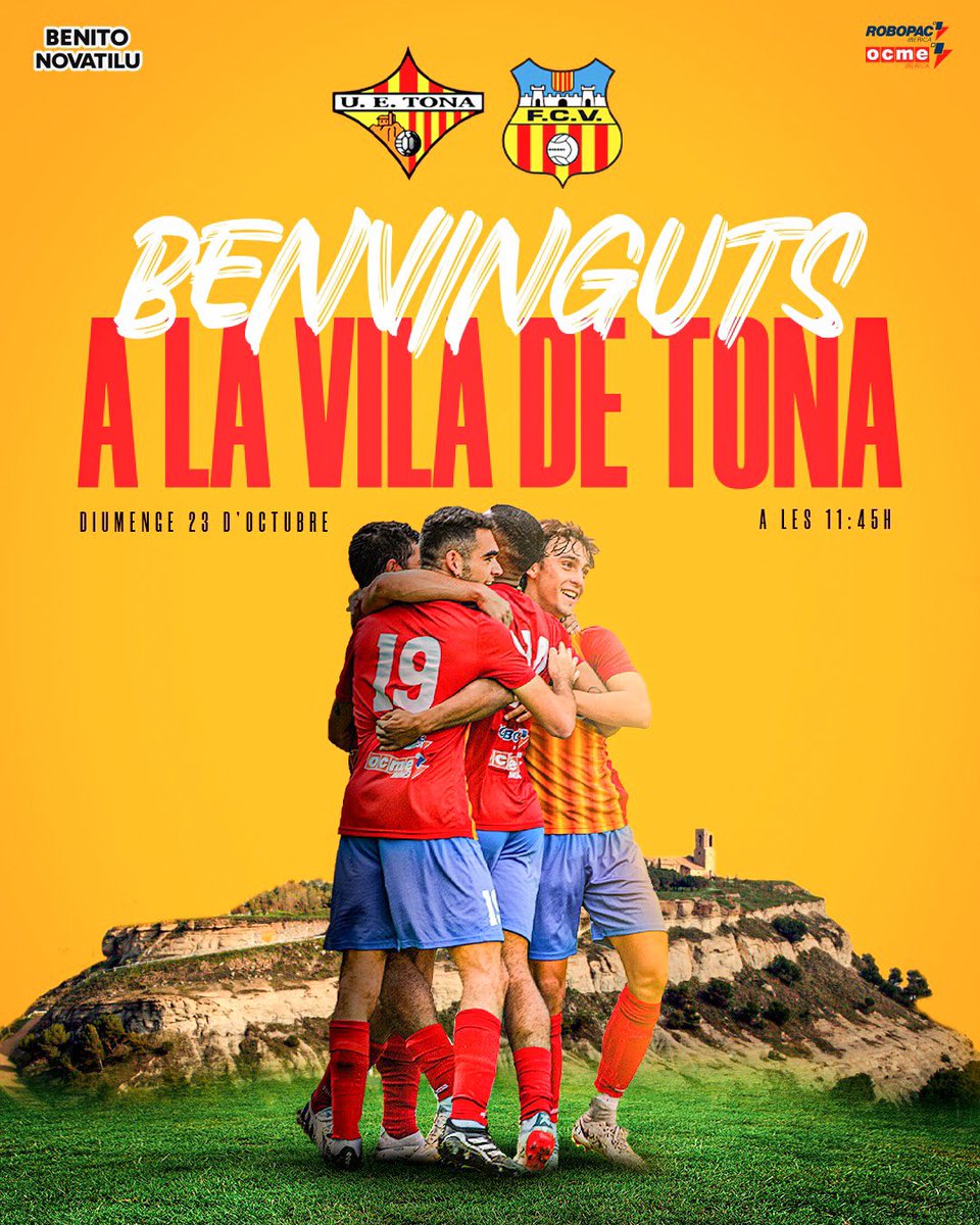 FundacioUETona's tweet photo. PRÒXIM PARTIT⚽️

Diumenge a les 11:45h rebrem al @FCVilafranca al municipal🔝

Tornem a la bona dinàmica, volem els 3 punts i ens ho tornarem a deixar tot un cop més❤️‍🔥

#TonaOnTour #3RFEF #SomHiTona https://t.co/2LLB6PceOP