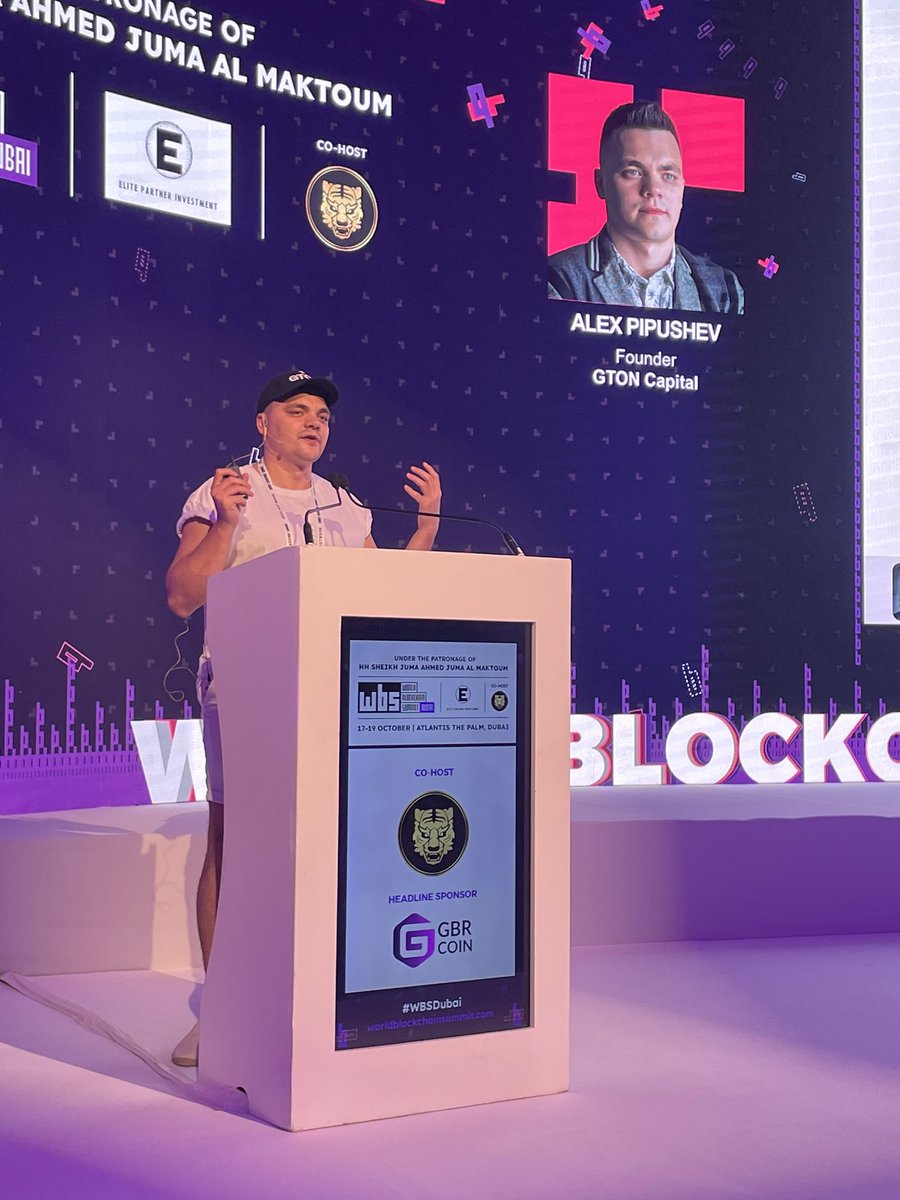 Live now at #WBSDubai 2022! A keynote by @AlexPipushev, Founder, GTON Capital. If you’re at the event, tag us in your posts and get a chance to be featured on our social media. #WBSDubai #blockchaintechnology #wbs #Dubai #DubaiEvent #investorconnect #startupfunding #nft #DeFi