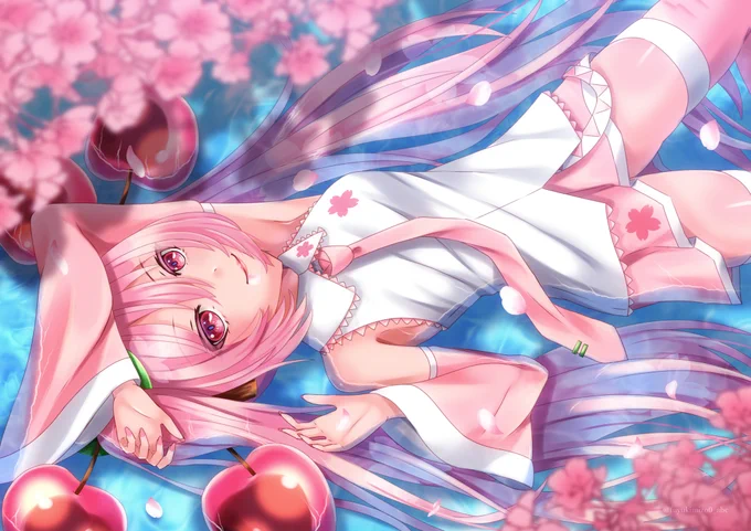 #あなたのぴんく色の作品を見せてください #巡音ルカ#桜ミク #初音ミク 