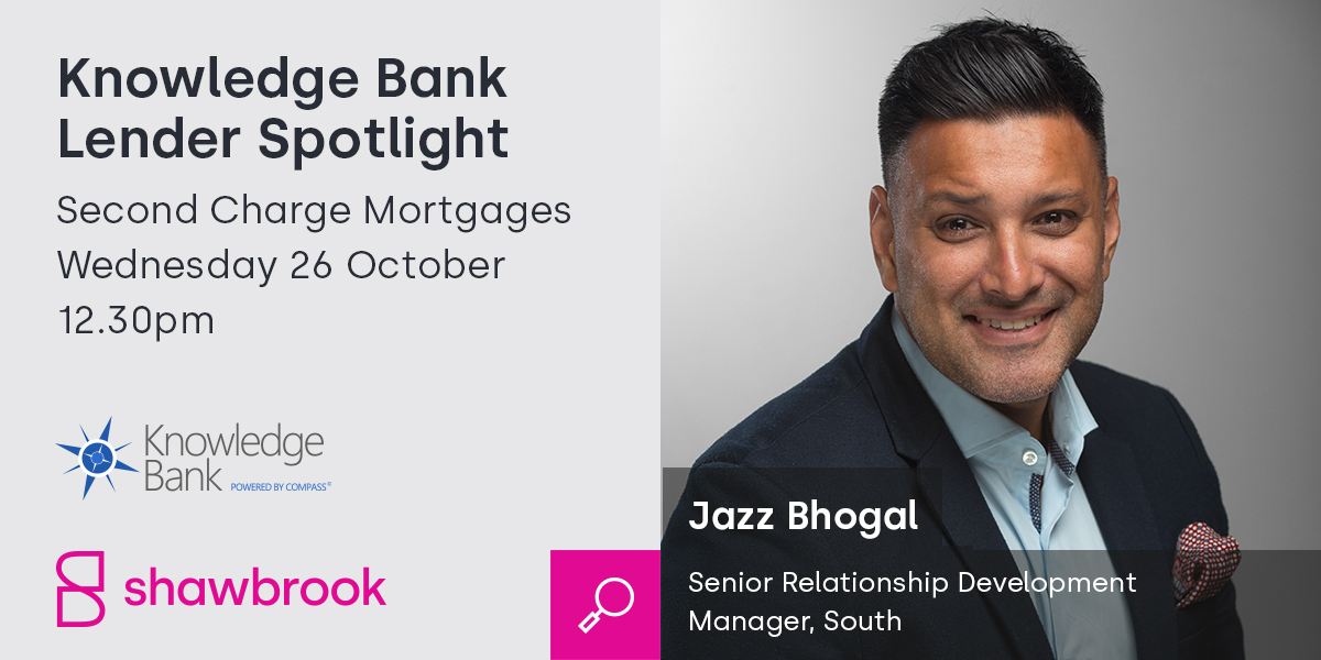 We're collaborating with <a href="/KnowledgeBankUK/">Knowledge Bank</a> to host a Lender Spotlight webinar on the 26 October from 12.30pm.

Jazz Bhogal will discuss all things Second Charge and why you should consider this product for your clients.

Register now: bit.ly/3rPJaqW