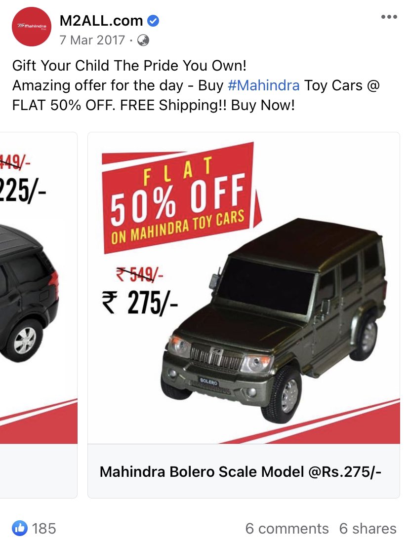 Autovibe2's tweet photo. I being a scale model collector I started looking out for a certain Scorpio recently and saw that it is selling at 25k @anandmahindra sir I urge the company to bring back the scale models from the past as well as models for the current line up! #mahindraauto #bringbackscalemodels https://t.co/YYEQJEjT2u