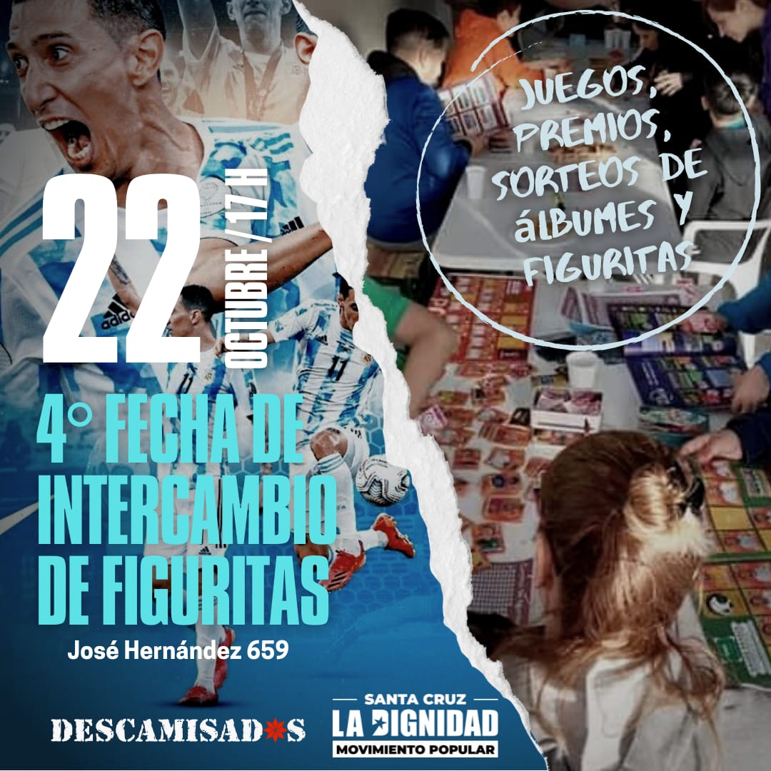 DignidadCruz's tweet photo. 𝟒°𝐅𝐄𝐂𝐇𝐀 𝐈𝐍𝐓𝐄𝐑𝐂𝐀𝐌𝐁𝐈𝐎 𝐃𝐄 𝐅𝐈𝐆𝐔𝐑𝐈𝐓𝐀𝐒 🇦🇷🏆

El 22 de octubre a las 17hs nos volvemos a encontrar. 

Te esperamos!

#LaDignidad
#FrenteFederalSantacruceñx https://t.co/RHDzUkQ7vo