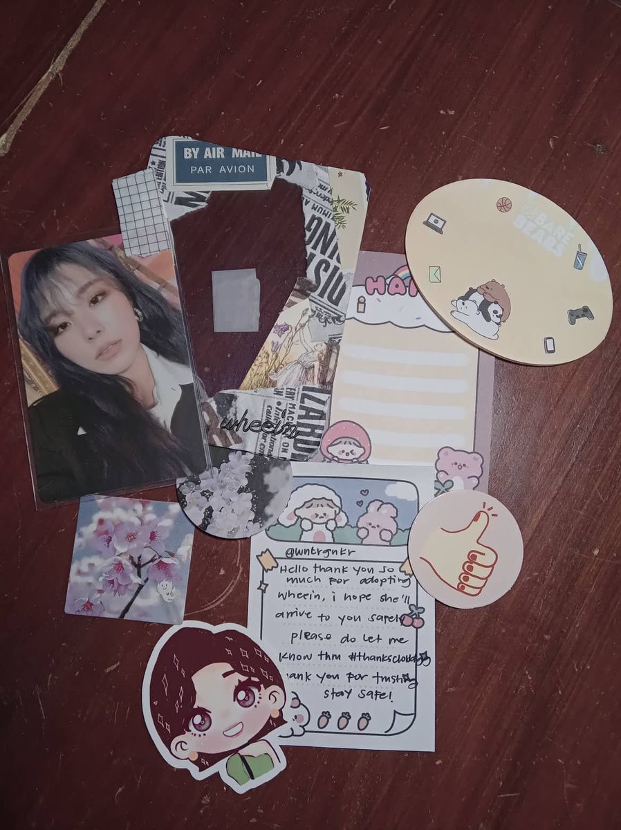 wntrgnkr's tweet photo. wheein arrived safely po!! thank you po so much sa smooth transaction and freebies super pretty <33 #thankscloudgg https://t.co/hS5lAGzMbj