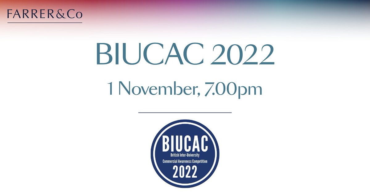 We are delighted to be a partner sponsor for the BIUCAC 2022. This is a brilliant opportunity for non-Russell law #students to enhance their commercial awareness skills and gain valuable experience.

Sign up to BIUCAC 2022 round 1 by 31 October here: ow.ly/WYE250LffRo