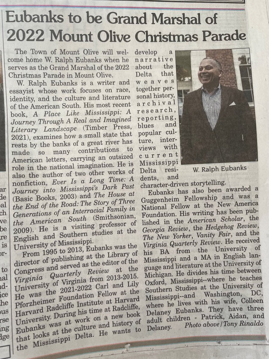 Wralpheubanks's tweet photo. Heading back soon to my little town of Mount Olive, Mississippi, where I grew up believing that God keeps his eye on us all. https://t.co/5bOvIwHBHt