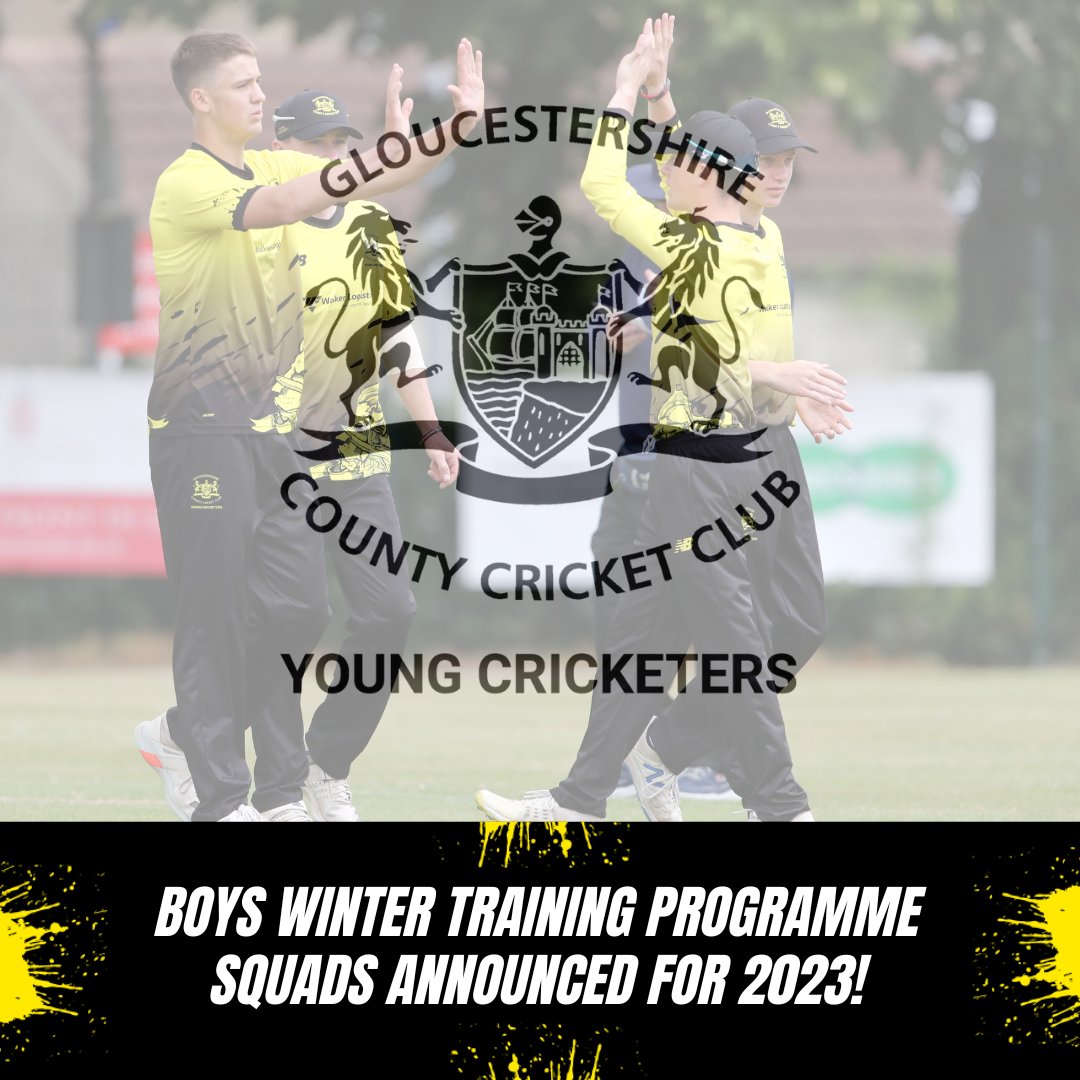 GlosYCricketers's tweet photo. Congratulations to all players who have been selected for the Boys Winter Training Programme Squads for 2023💛🖤

You can view our squads via the link below⬇️🏏

👉https://t.co/FalsGe0I97

#GoGlos #GYC https://t.co/q3aK0JE45D