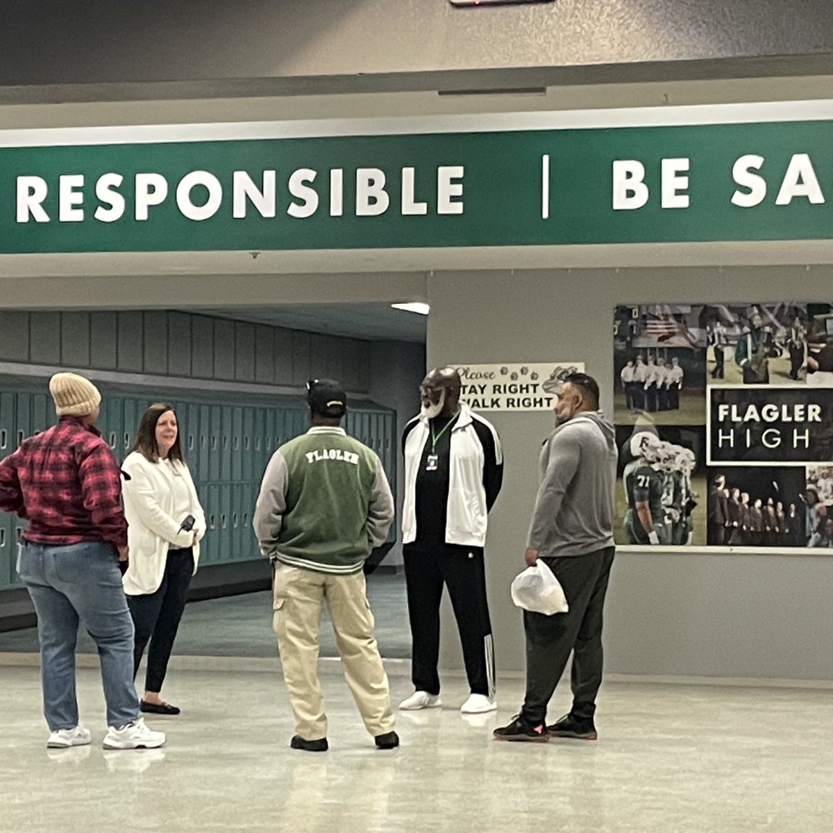 This early morning gathering reminds me how much goes on behind the scenes to keep our campus safe! 🐾💚🤍🐾 ⁦<a href="/FPCHS/">Flagler Palm Coast High School</a>⁩ #whyfpc #changingthegame
