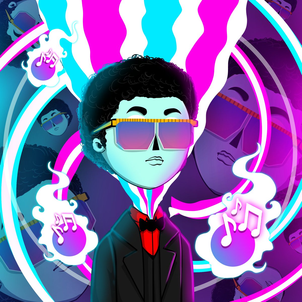 Beeeeaattss's tweet photo. while waiting for @MagicEden  to review our appeal just dropping a Mythic Art inspired by @BrunoMars  🔥 https://t.co/MddpJW2dIX