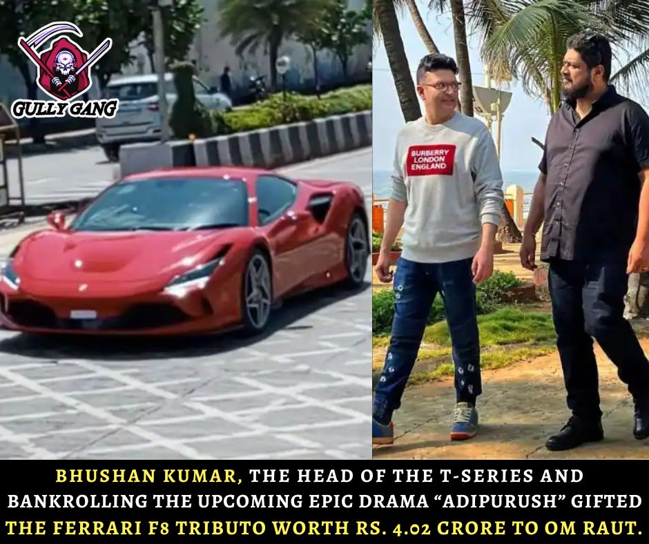 GullyGangT20's tweet photo. #TSeriesBhushanKumar Gifted #Ferrari Car to Sir #OmRaut
.
.
#tseries #ferrari #OmRaut #bhushan #adipurush #bankrolling #head #gullygang #gullygangt20 #car #tributo #epic #drama #worth #gift https://t.co/QpA9EAb4Ya