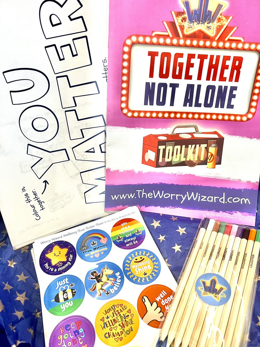 stgwladys's tweet photo. A big diolch yn fawr to @TheWorryWizard for sending our school such beautifully packaged resources to support our wonderful children. What a treat! ✨⭐️ https://t.co/zCSFzsqvDc