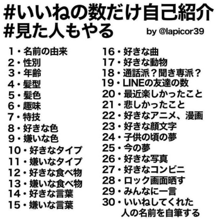 いいねの数だけ自己紹介する される気がしない