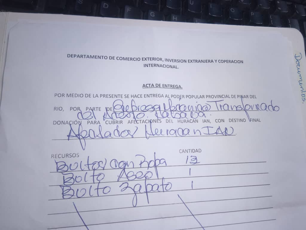 emta_gesime's tweet photo. La #EMTA #GESIME #mindus conjuntamente con sus UEB, se solidariza con el pueblo pinareño por las afectaciones ocurridas tras el paso del huracán Ian. Con orgullo y satisfacción se realizó la entrega de donativos al Poder Popular provincial de Pinar del Río https://t.co/OKe3GoRC68