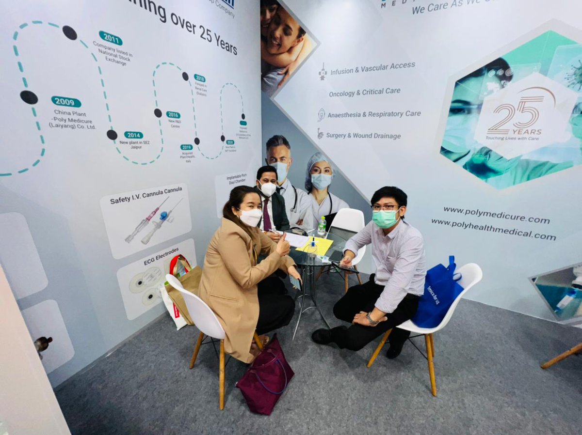 Polymedicure's tweet photo. Here are the glimpses from our participation at Medlab Asia 2022, Thailand. Please visit our booth to check out our products in the field of Vascular Access, Renal Care, Transfusion & Diagnostics.
#MedlabAsia #Plan1Health #Polymed #Medtech #MedicalDevices https://t.co/oD23N9PP3x