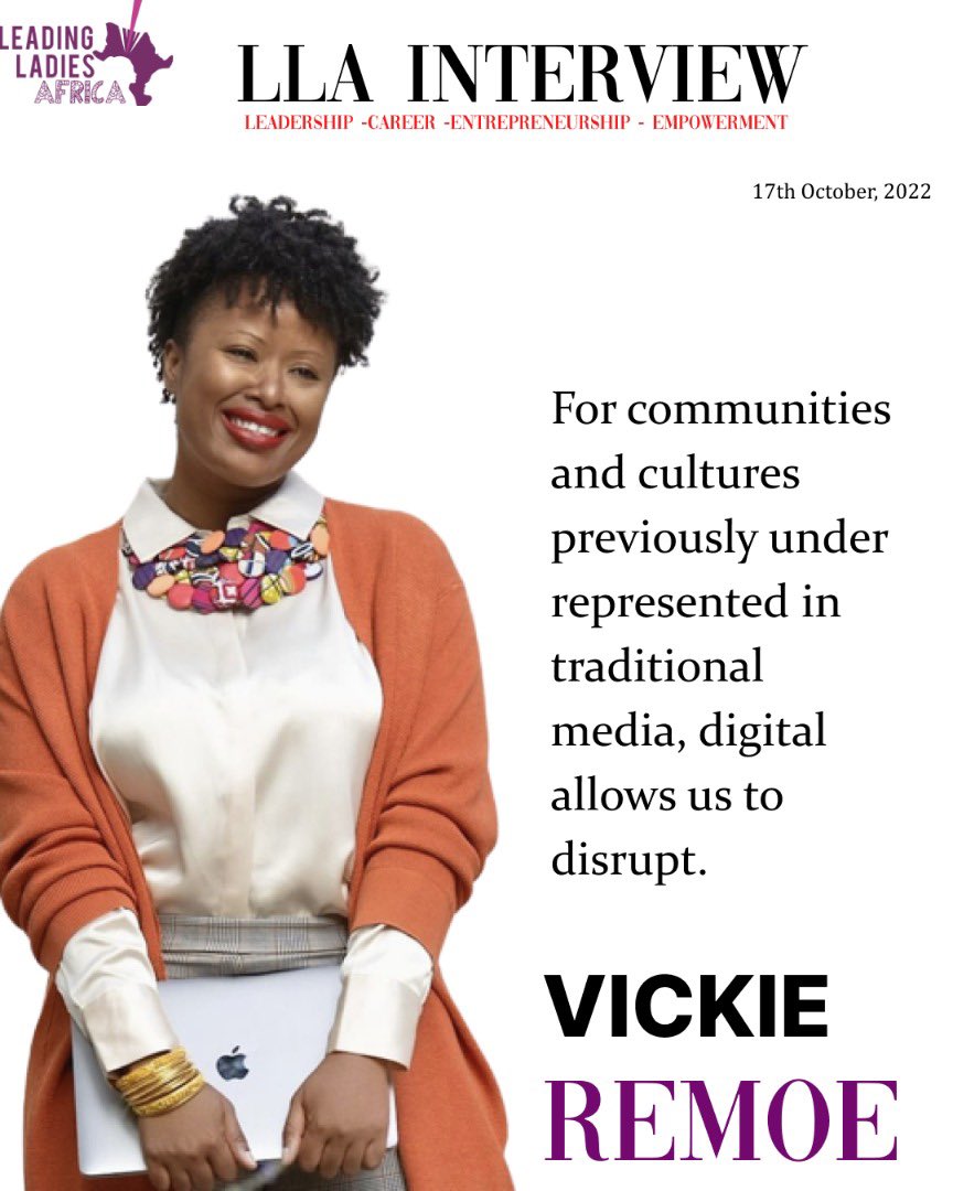 LeadingLadiesAF's tweet photo. #TeamLLA had a sit down with one of our favourite ladies on the internet @VickieRemoe and she let us in on her digital journalism career.
Read full interview here⤵️
https://t.co/OgU8VrzTCw
#Careerconversations #LeadingLadies https://t.co/eExpv3GxgK