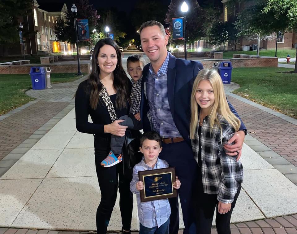 Congrats to SS Rob Benedict (‘08) who joined Wesley College Hall of Fame this past weekend. Rob is 1st in Wesley school history in stolen bases, 3rd in hits and runs scored.

The 3-time All-Conference performer played 2 seasons of Professional Baseball #ShortstopHigh #ProFriars