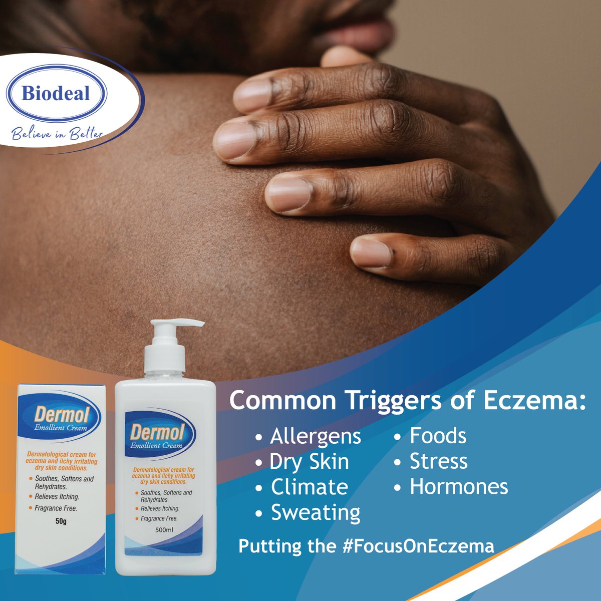 BiodealKenya's tweet photo. There are many things that can trigger eczema. They can be different for everyone. Work with your doctor to find the best combination of treatment.
#FocusOnEczema #EczemaAwarenessMonth #Eczema https://t.co/3rdXVdtQ3O