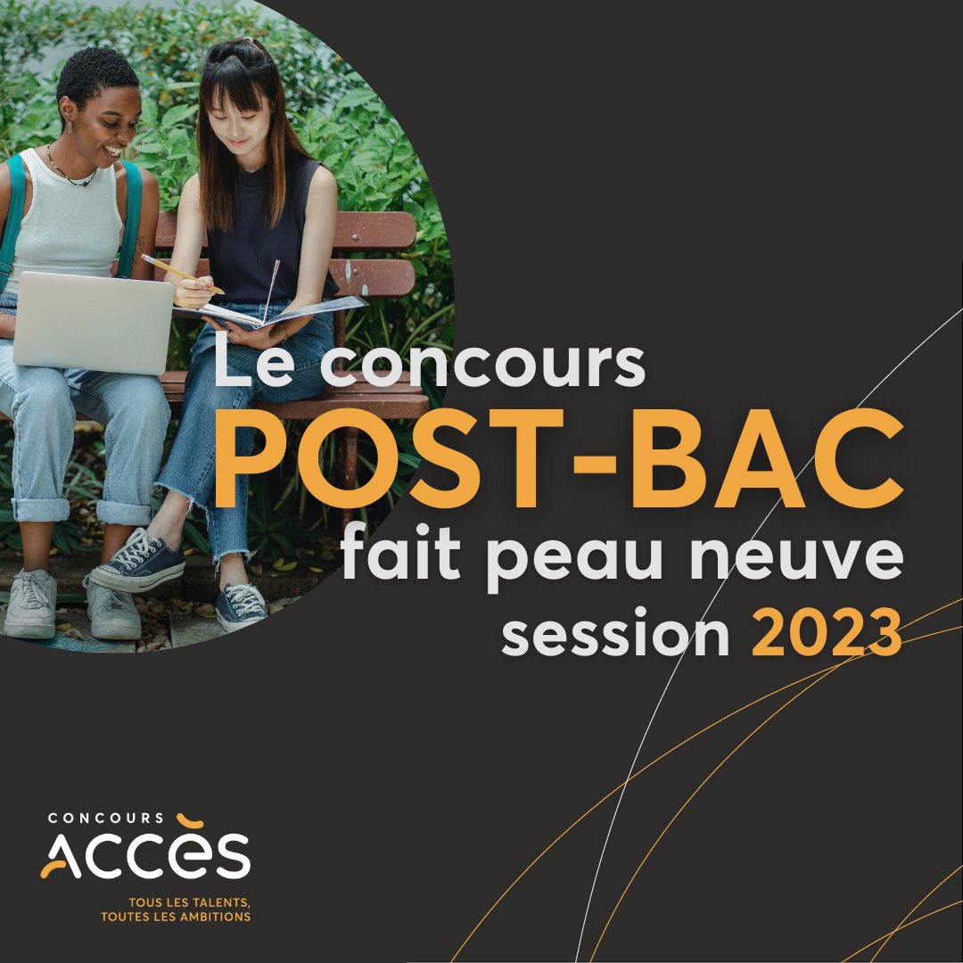 ConcoursAcces's tweet photo. 🚨Breaking News🚨

👉Découvrez les nouveautés du Concours ACCÈS pour la session 2023

✨Le concours Post-Bac fait peau neuve
✨Ouverture du Concours en Admissions Parallèles

Restez connectés !
#ConcoursACCÈS #ConcoursACCÈS2023 https://t.co/7eIEibvgLW