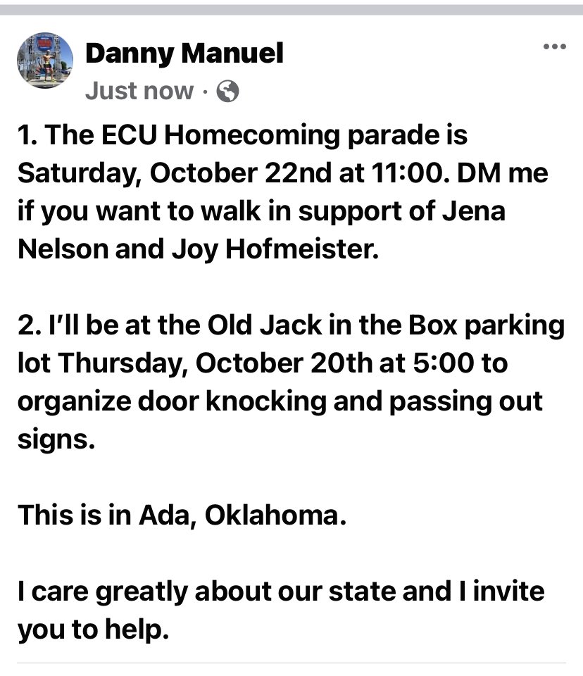 DManluvsJC's tweet photo. I’m for @Jena4OK and @joy4ok #oklaed https://t.co/hcIievxAQG