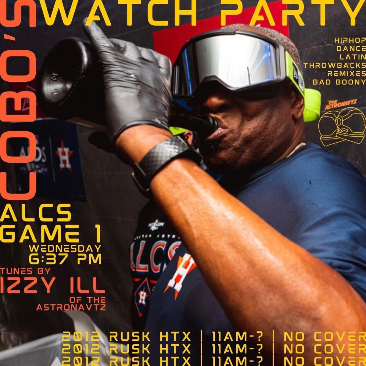 In the Houston area and looking for somewhere to watch the game? Head on over to <a href="/coboseado/">Cobos</a>! You can see and hear MMP from their patio! #Astros #LevelUp #ALCS