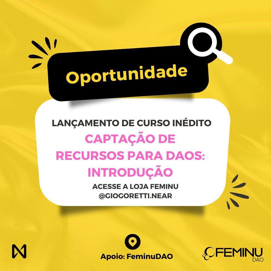 Oportunidade para as DAOs à vista! Valor de lançamento até 31 de Outubro!

mintbase.io/meta/feminu.mi…

#sustentatabilidadedaos #feminudao

<a href="/giovana_goretti/">Giovana Goretti Feijó Almeida</a> <a href="/ghini_ar/">Ghini</a> <a href="/mayram_mendes/">Mayra Mendes Fotografia</a> <a href="/BiaVictal/">Bianca Victal</a> <a href="/CleusaRa/">cleusa .maxxi</a>