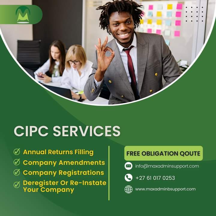 MaxAdminSupport's tweet photo. Is your CIPC annual returns up to date?
Companies & Close Corporations need to file #CIPCAnnualReturns whether they are trading or not. Failure to file leads to Deregistration.
Contact us today for a FREE no obligation check!
#CIPC #MaxAdminSupport #Admin https://t.co/nprRgsimqh
