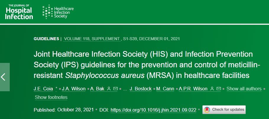 Celebrating #IIPW by highlighting our guidance to support IPC professionals in their practice – our flagship guidance is @NICEComms accredited including the recently updated guideline on prevention and control of MRSA developed jointly with @IPS_Infection ow.ly/i6ck50Le8Tf