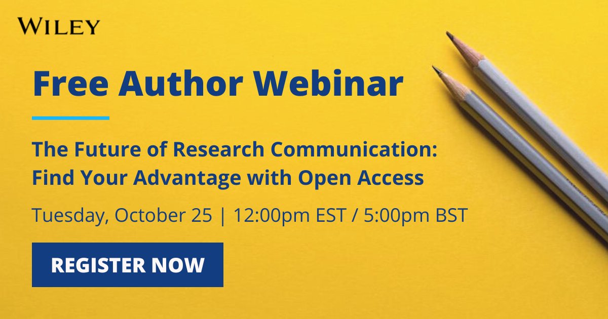 Open Access publishing isn’t just the future; it’s also the here and now. 📖 We're hosting a free #OpenAccessWeek webinar for early career researchers, which shares everything you need to know about publishing OA. Join us on Oct. 25 @ 12pm EST 👇 ow.ly/zoAf50LcrOr