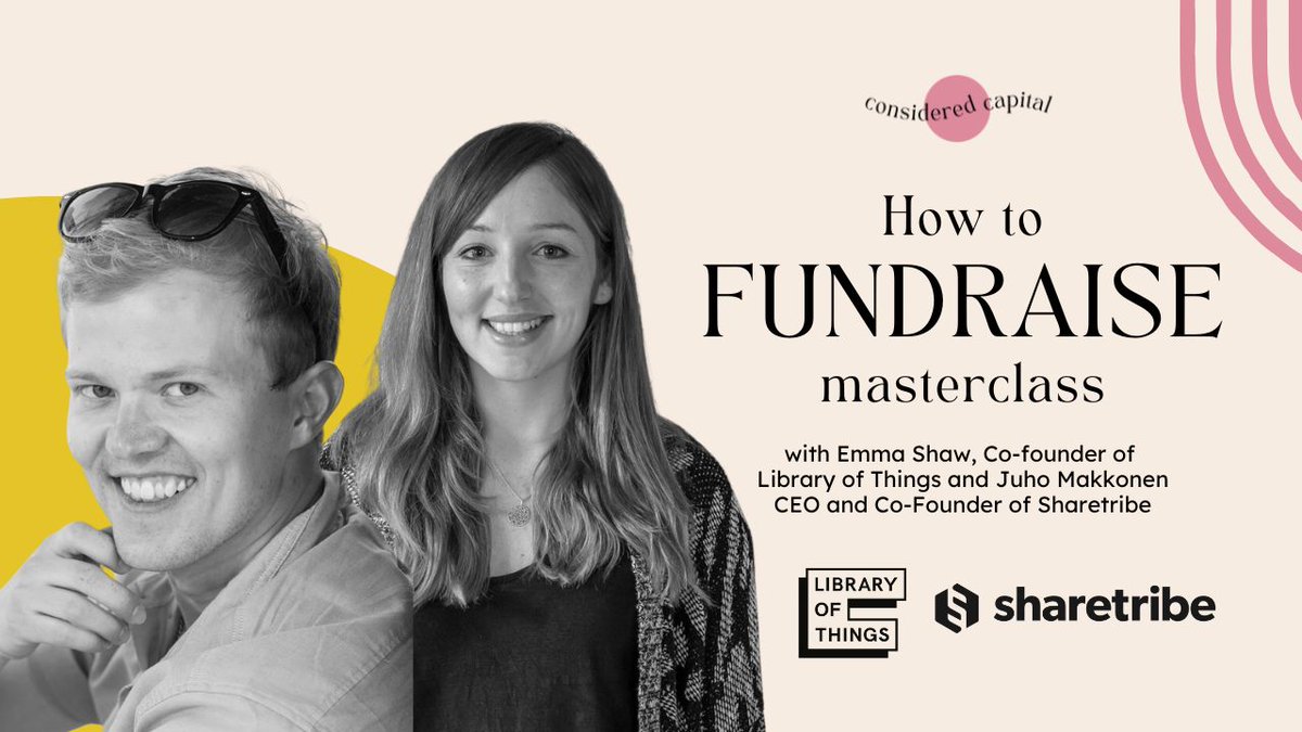 Join me on Monday October 31st for a fundraising Masterclass with Juho Makkonen (<a href="/Kusti/">Juho Makkonen</a>) &amp; Emma Shaw (<a href="/embl_em/">Emma Shaw</a>)

📍Monday October 31st
📍 12PM GMT, 3PM (CET), 9AM (ET)

Click the link to grab your FREE ticket

consideredcapital.io/join-our-maste…