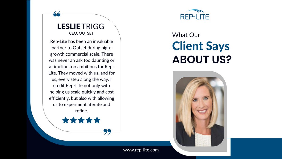 rep_lite's tweet image. Client satisfaction is at the core of everything we do at Rep-Lite. We’re delighted to have partnered with Outset and contributed to its growth! 

Schedule an appointment with us at bit.ly/3TffbV6

#replite #medicalstaffingsolutions #healthcarestaffingsolutions