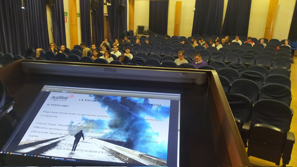 I_like_radio's tweet photo. Seguimos con el primer seminario formativo de #AudibleLAB.
Hoy en la @infouex en Badajoz.
Muchos alumnos con muchas ganas de demostrar sus aptitudes y nuevas ideas. https://t.co/JGI4iU6TEJ
