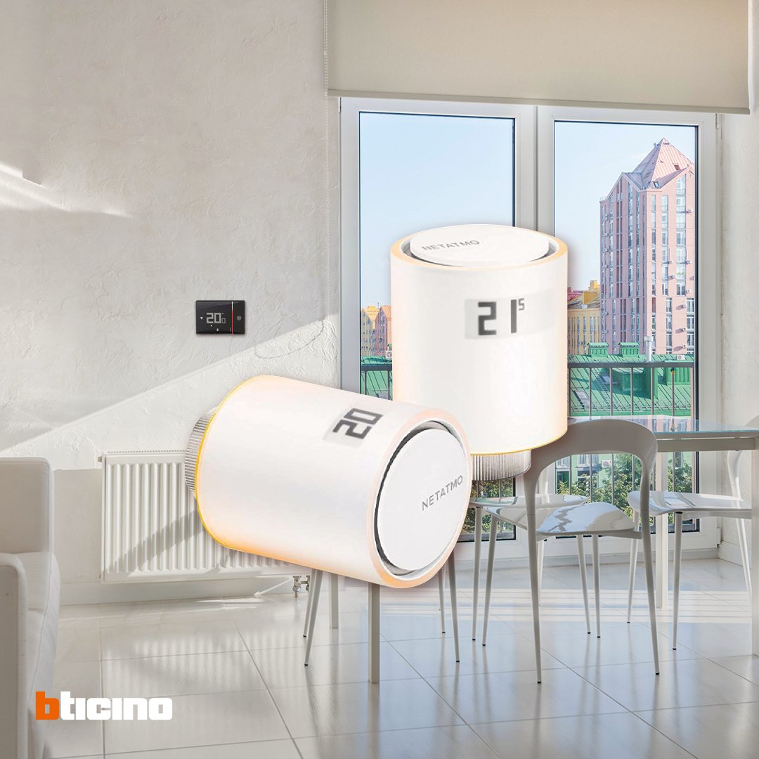 BTicino_es's tweet photo. ¡Controla la temperatura de tu hogar con el #termostatoconectado #Smarther #BTicino! Desde la App Home+Control o con un asistente vocal. Además, añade válvulas termostáticas inteligentes Netatmo, y controla los grados de cada habitación.
👉https://t.co/zc4fcmSdgM
#hogarconectado https://t.co/Y4vKHc8Dmy