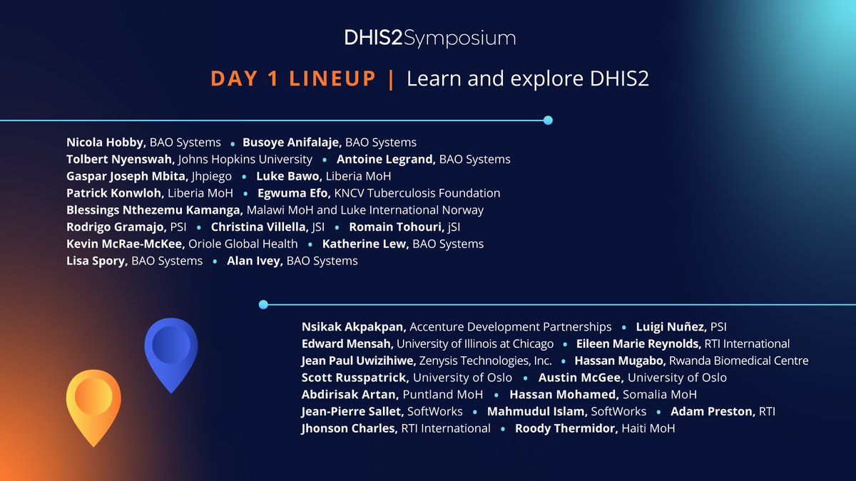 BAOSystems's tweet image. We’re excited to kick off the #dhis2symposium &amp;amp; learn from this line up of #dhis2 experts. @PSIimpact, @baosystems, @kncvtbc, @Jhpiego, @JSIhealth, @RTI_Intl, @UniOslo, @JohnsHopkins, @Zenysis