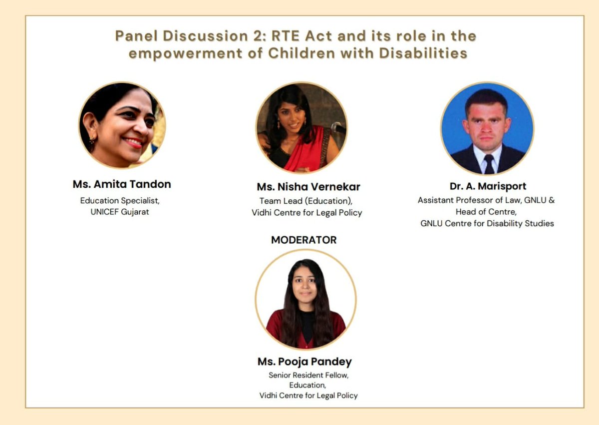 Vidhi_India's tweet photo. Vidhi's @PoojaPandey02 also moderated a panel on the Right to Education Act &amp; its role in the empowerment of children with disabilities at the Right to Education Conclave. The panellists included Amita Tandon, @NishaVernekar1 &amp; A. Marisport. https://t.co/ZdMCCaLA8P