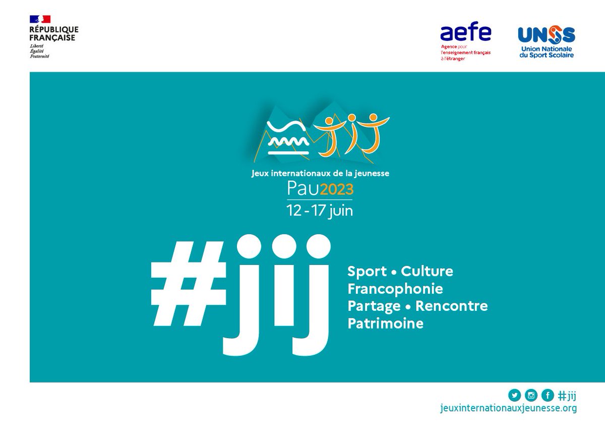 📢 Jeux internationaux de la jeunesse 2023 🌍
Les #candidatures sont désormais ouvertes ! 
💻 🗓 Candidatez en ligne jusqu'au 05/12/2022 pour rejoindre l'aventure du 12 au 17 juin 2023 à #Pau en #France 🏞️
➡️bit.ly/3ggn1zA
A vos marques ... Postulez ! 💻🖱️

-
<a href="/unss64/">UNSS Pyrénées-Atlantiques (64)</a>