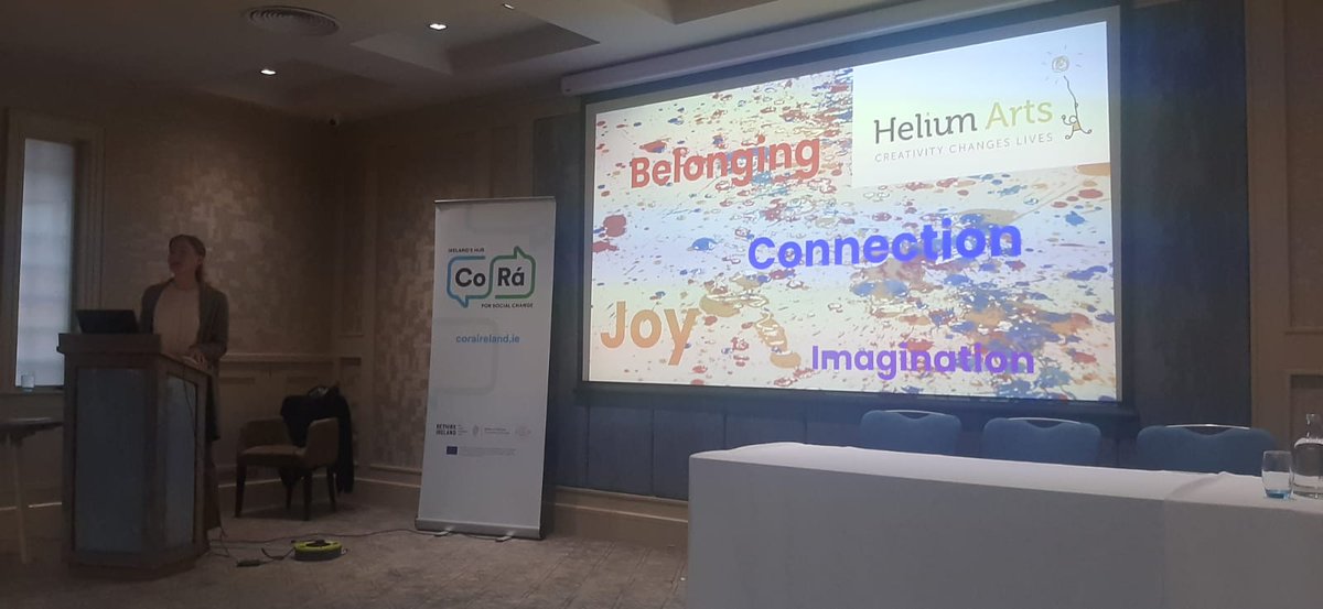 MonIntDev's tweet photo. Great to hear Helene of national children’s arts &amp; health organisation @HeliumArts speaking at the @CoraIrelandsHub event 
#socialinnovation https://t.co/MWAYDBXhQp