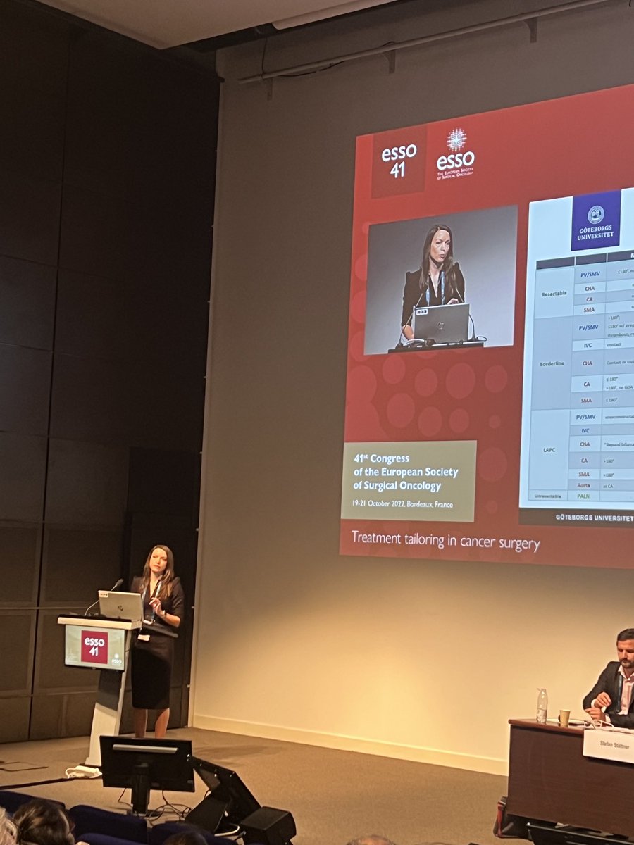 taflin_helena's tweet photo. ⁦@e_rangelova⁩ on pancreatic cancer- Surgery is the only option to cure- locally advanced growth is a technical difficulty, not a biological treshhold. One of the 🌟 at @ESSO41, ⁦@SahlgrenskaAcad⁩ , ⁦@sahlgrenska⁩ https://t.co/EX8KMQf4wa