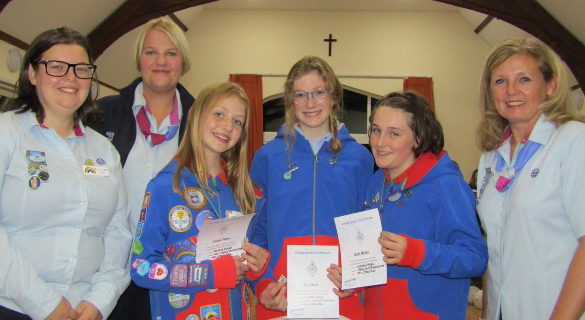 Congratulations to Katie, Lauren and Lily from Tynedale East Division who were presented with the Girlguiding NEE Crown award by Deputy Region Chief Christine Kenyon. The girls have shown exemplary behaviour both in and outside of Girlguiding and should be very proud!