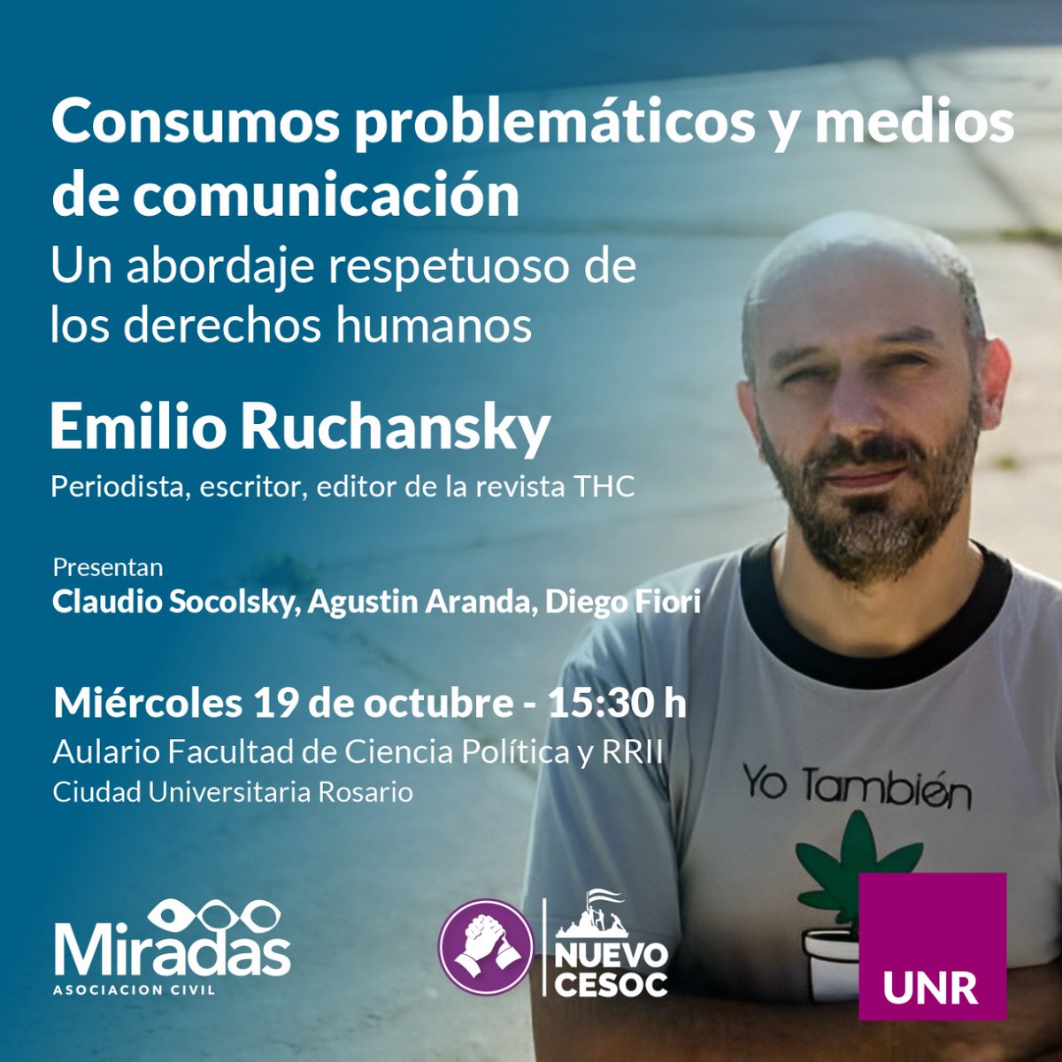 ComunicacionUNR's tweet photo. Hoy a las 15.30 conversaremos sobre abordajes de #ConsumosProblemáticos en los medios de comunicación. https://t.co/0TAhyg0Z1n