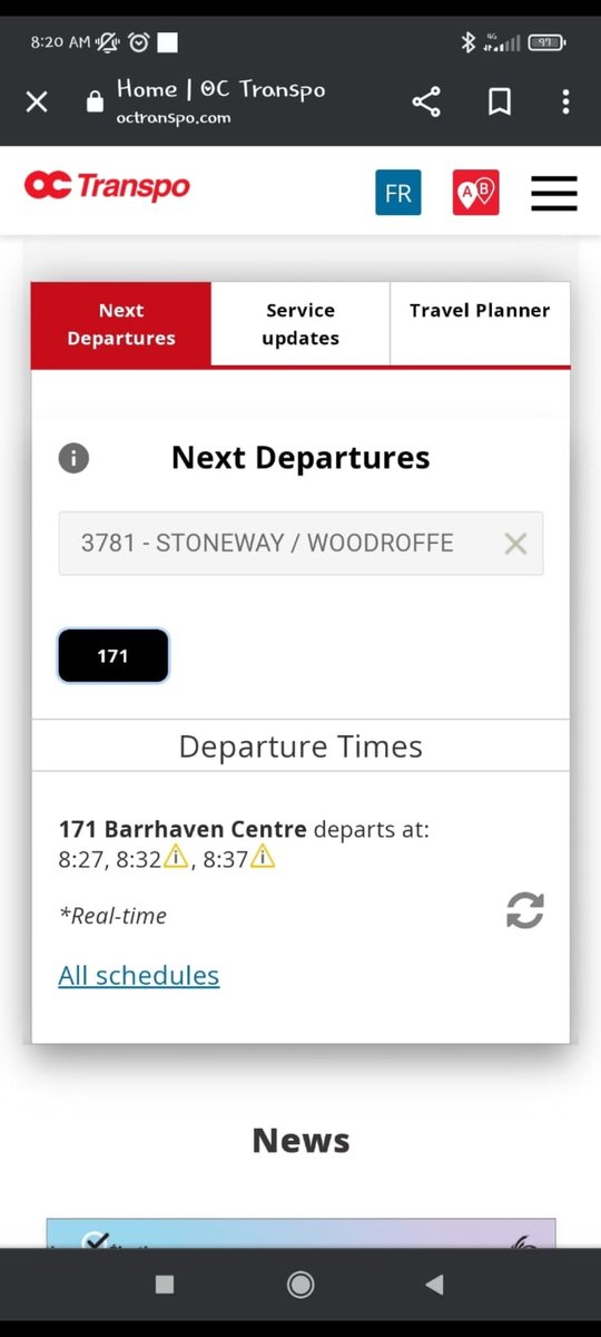 deenuwin's tweet photo. @OC_Transpo Stop 3781. The 8:27 bus is always late. Here are examples https://t.co/M3cvSaLvTH