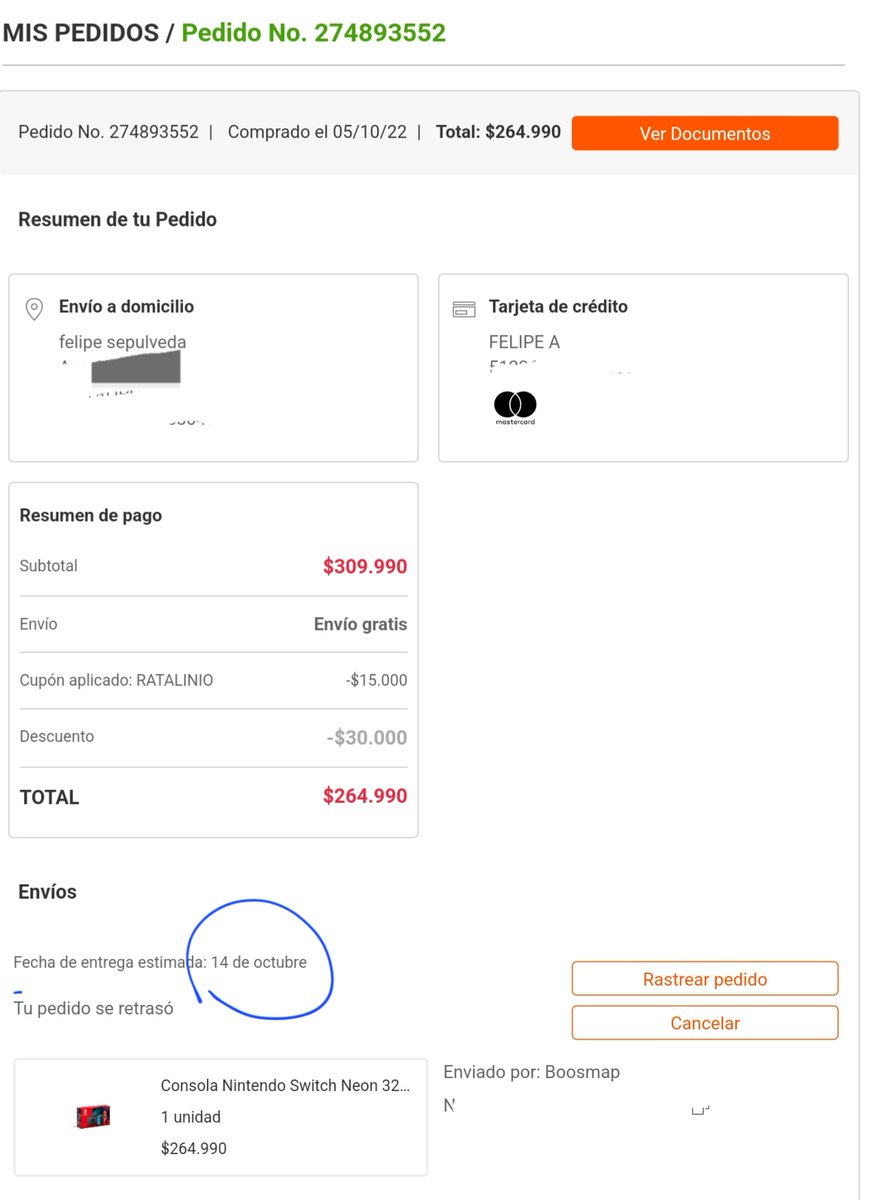 FelipeS58815922's tweet photo. @LinioChile  cuando va a ser el día que realmente se cumpla la fecha de entrega con sus compras? A la fecha nadie me ha contactado para saber que pasa con el pedido(274893552) https://t.co/viM7OyY7su