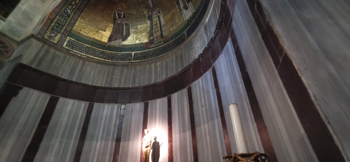 Visually you never get to the end of Rome. A literal ladder from ground to god Bernini sculpture, bits holding fingers up still to be chipped away Flimsiest of loin cloths Austere plain marble to show off 625 CE mosaics above