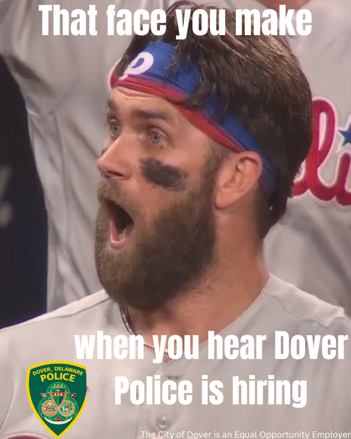 DoverDEPolice's tweet photo. Want to hit a home run with your career?

The Dover Police Department is currently accepting applications for sworn and civilian positions.

Apply today!

https://t.co/vNcexUlMSH https://t.co/zQB7jZ6wkC