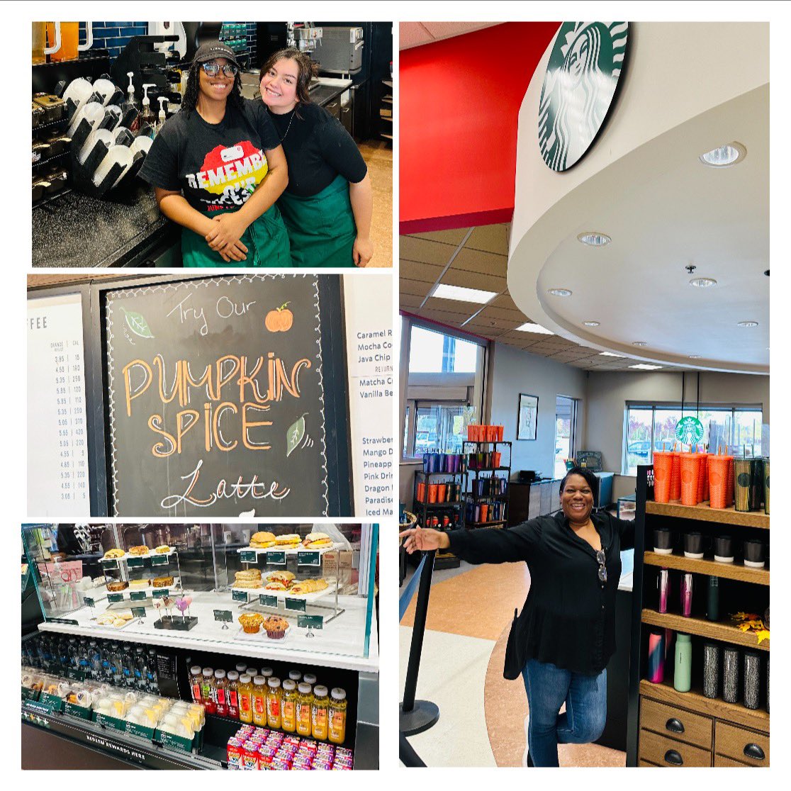 Target 🎯 #2415 South Canton, Mi.

It’s FALL 🍂🍁season here in Michigan. Come check out our fall menu. We are ready to serve you with our smiling faces. 

Appreciate our new team lead Sheree at Starbucks 💫 🌟 for her hard work and dedication she has shown. You rock!!!