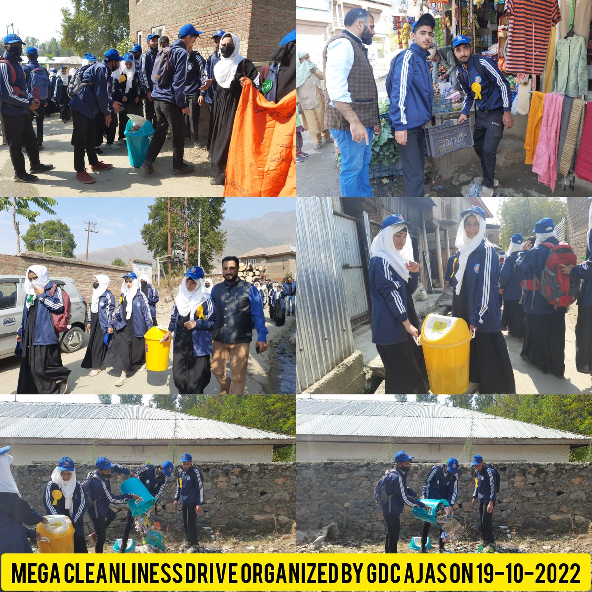 NSSGDCAjas's tweet photo. Mega Swachhata Drive organised by @NSSGDCAjas on 19th October 2022. Programme OfficerNSS @MehrajDinDar9 briefly talked on the Swachhata Drive.
@NssrdD @_NSSIndia @_NSSAwards @diprjk @dicbandipora https://t.co/bCBPDIMRMB