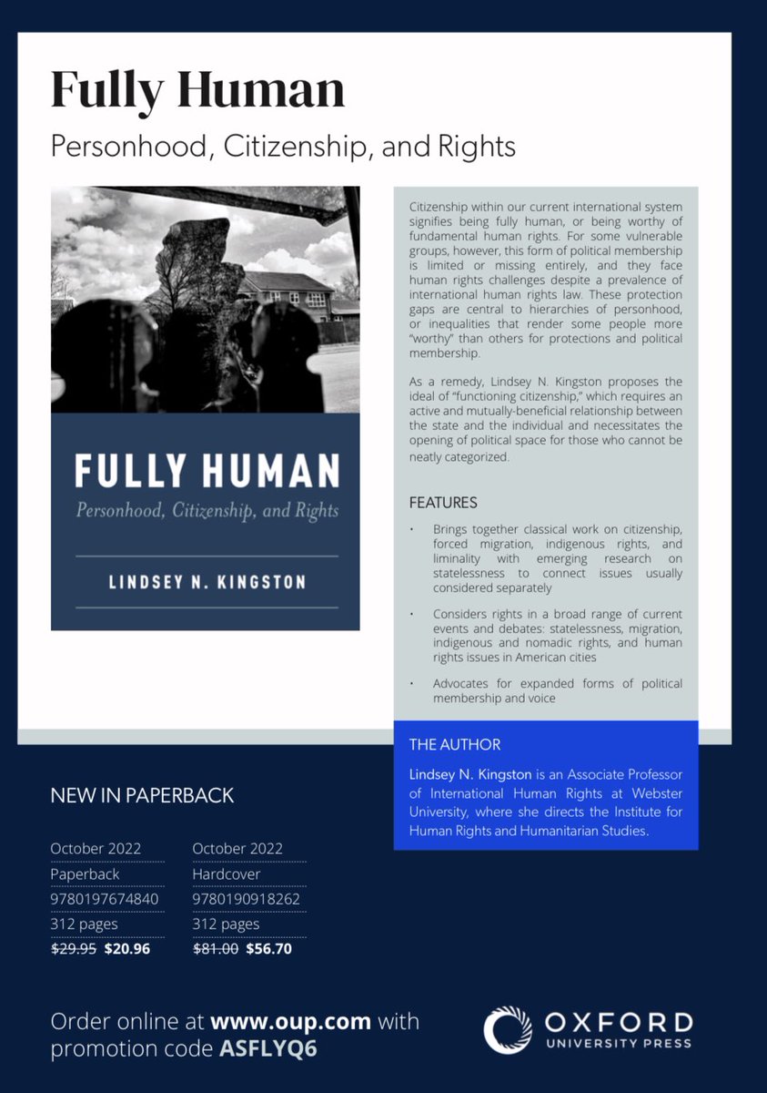 “Fully Human” is now available in paperback! Use discount code ASFLYQ6 at global.oup.com/academic/produ…