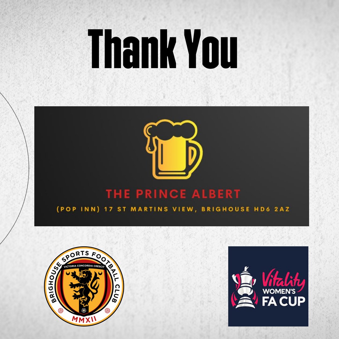 Once again we would like to thank the 'Pop Inn' for being our match sponsor on Sunday. We look forward to seeing them down at Russell Way supporting the Ladies 🍻 👏 #BSFC #UpTheSports #Brighouse #WomensFootball #WomensFACup #OneTownOneCommunity