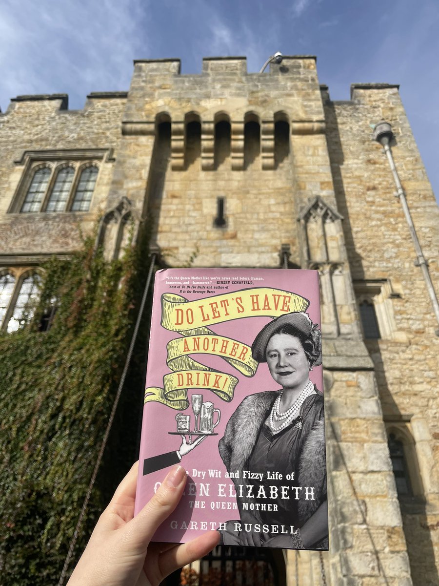 Thrilled to receive this copy of the outstanding new book by @garethrussell1 celebrating the “dry wit and fizzy life” of the Queen Mother who was a rather important visitor to Hever Castle a hundred years ago 👑