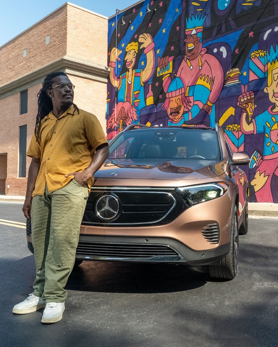 Illustrator George F. Baker III channels the energy of Atlanta into his colorful art. He starts by getting to know the neighborhood and its people. Then pours that energy into drawings that evolve into larger-than-life murals. 

🎨: <a href="/_gfb3/">George F. Baker III</a>

#MercedesBenz #EQB